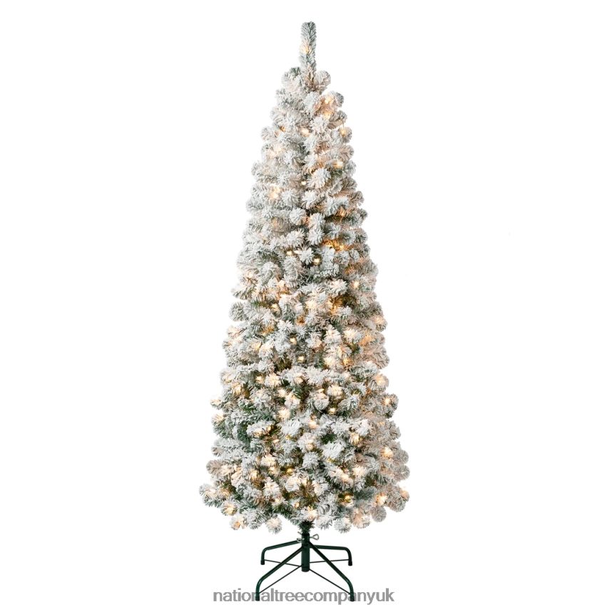 Trees | National Tree Company First Traditions Pre-Lit Acacia Flocked Tree Medium Christmas Tree Clear Incandescent Lights Plug In 6 ft F2L4F41